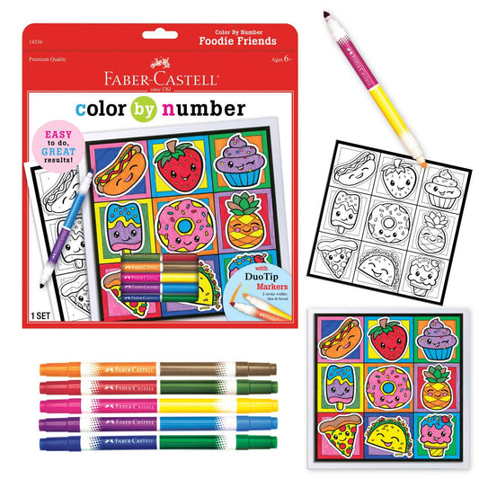 Marker Color by Number Foodie Friends for Kids