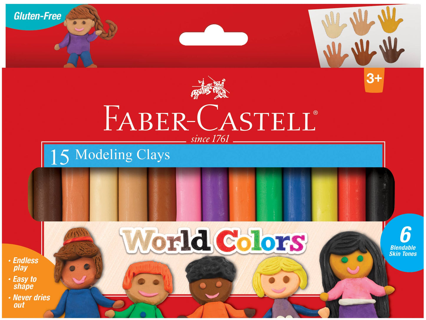 World Colors - 15 Modeling Clays with Skin Tones for Kids