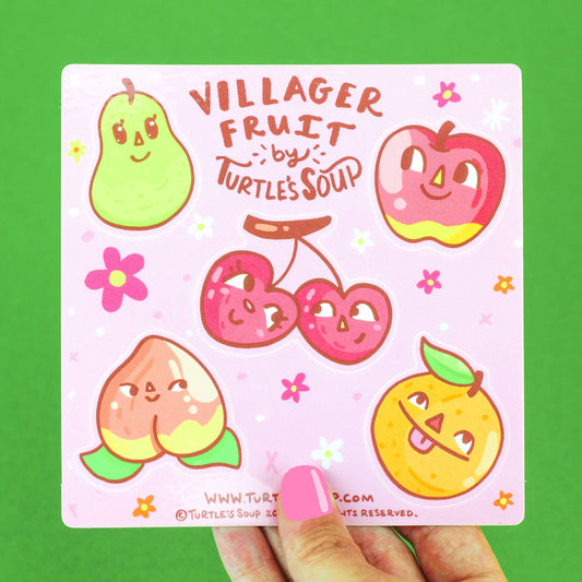 Villager Fruits Cute Christmas Gift Vinyl Sticker Sheet