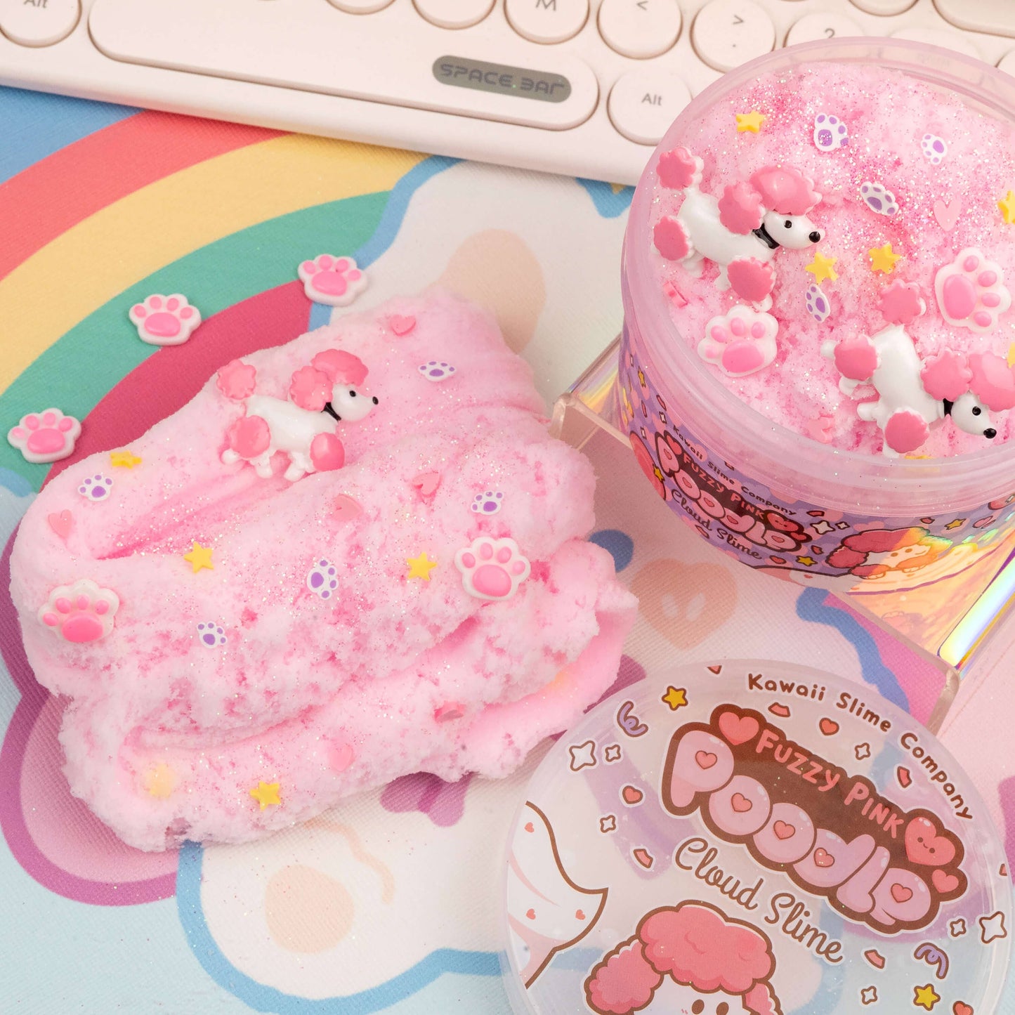 Fuzzy Pink Poodle Cloud Slime
