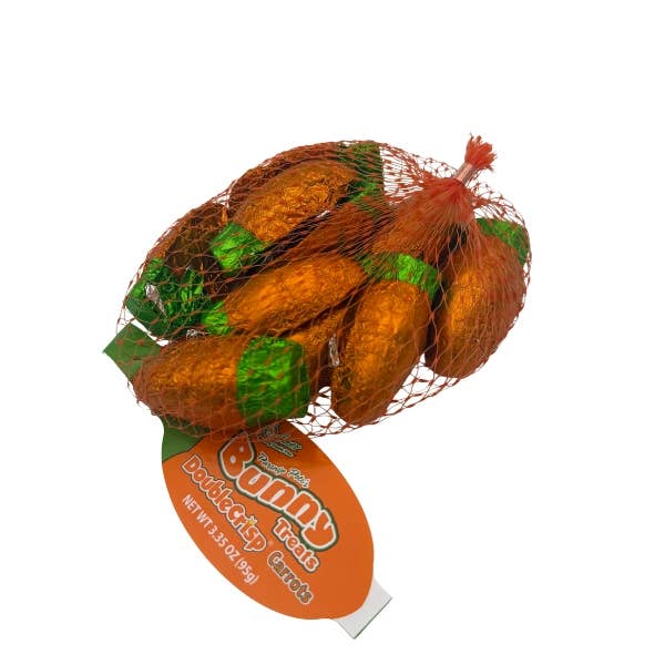 Foil Wrapped Double Crisp Bunnies, 3.35oz Mesh Bag, 18ct