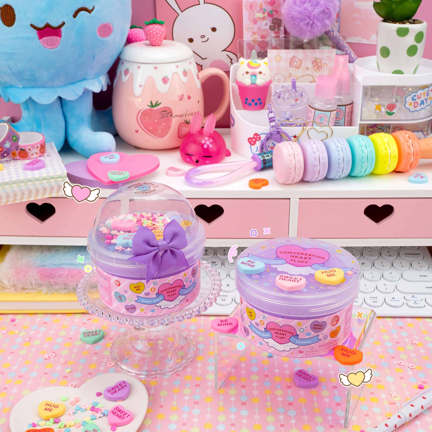 Conversation Heart Fluff Signature Dome™ Slime (4pcs/case)