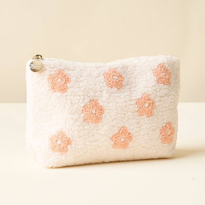 Teddy Pouch-Flower Peach