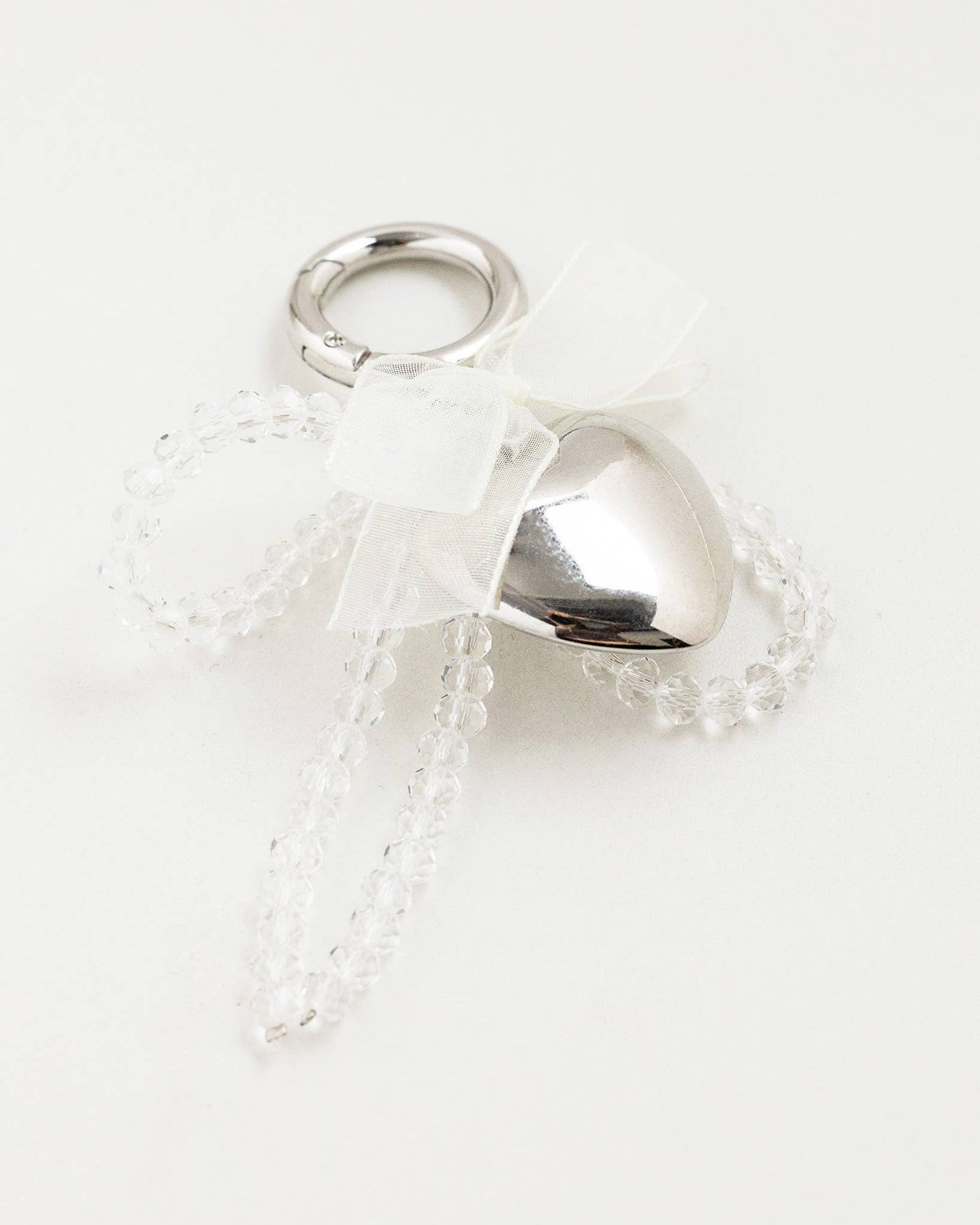 Heart Bow Croquette Bag Charm Keychain