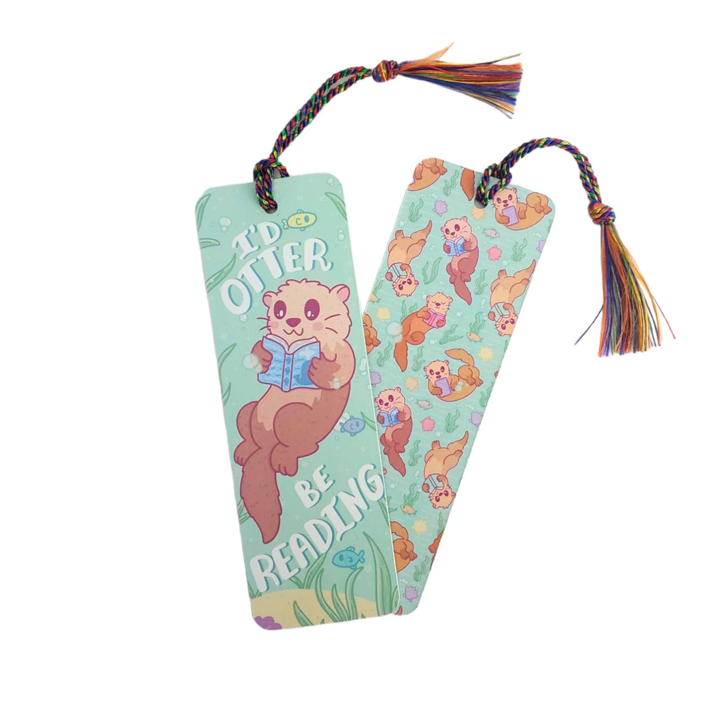 I'd Otter Be Reading Otter Pun Funny Bookmark with Tassel