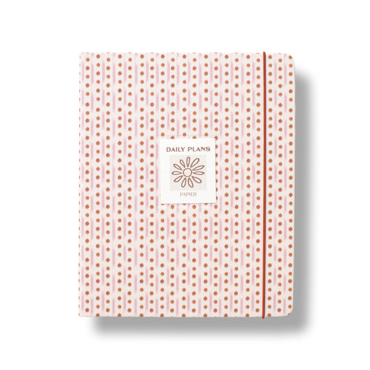 Concealed Spine Fabric Undated Planner, B5 - Ikat Stripe