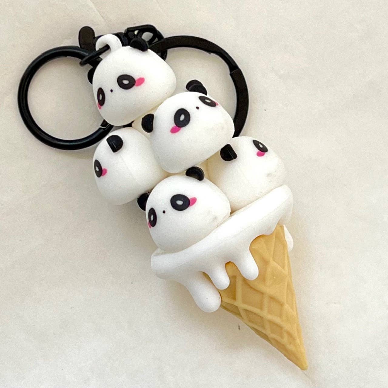12163 PANDA CONE FAMILY KEY CHARM-12