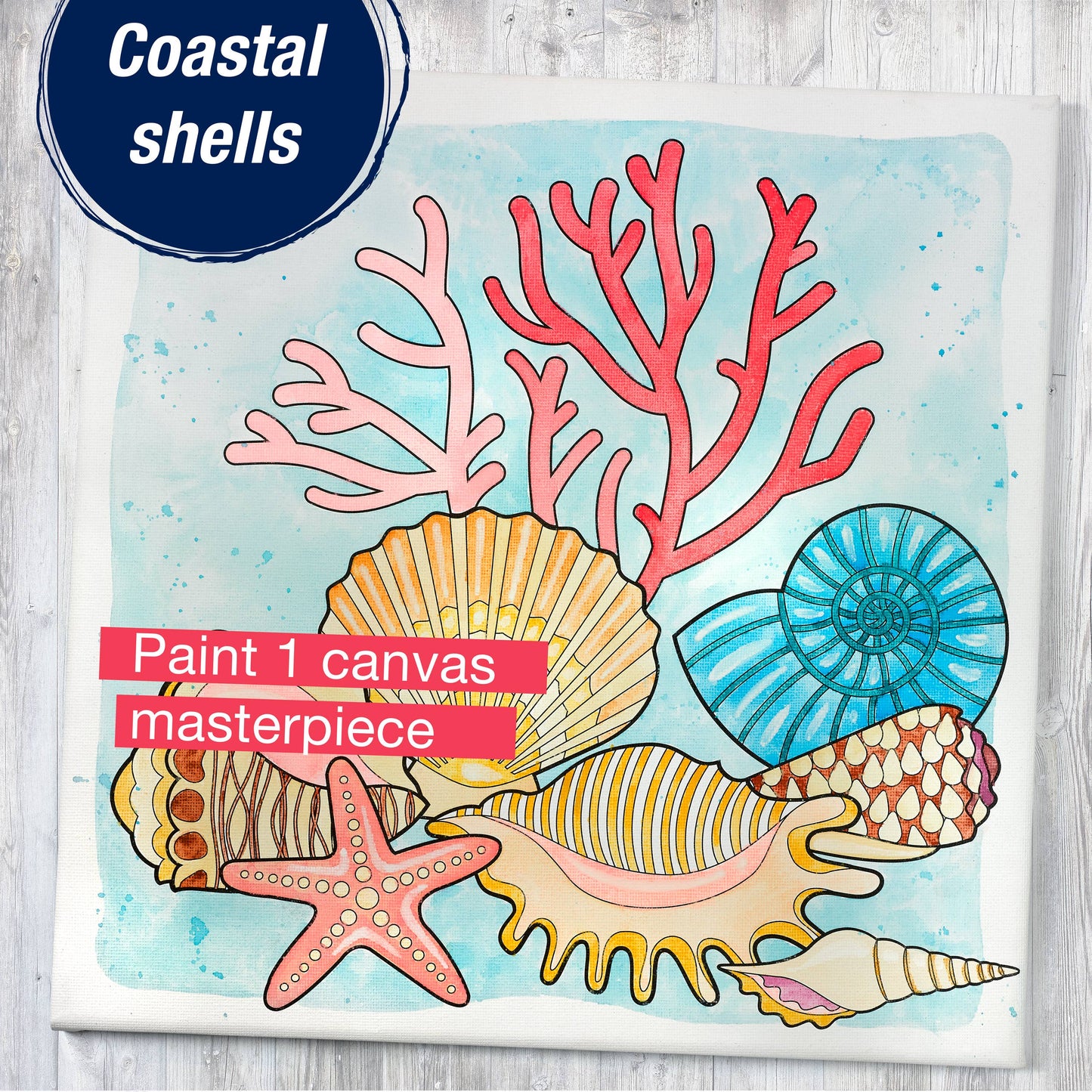 Watercolor Paint by Number Coastal Wall Decor Craft