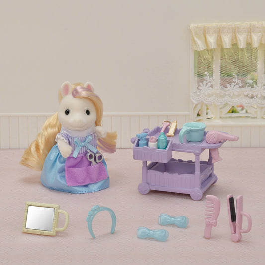 Calico Critters Pony's Hair Stylist Set, Dollhouse Playset