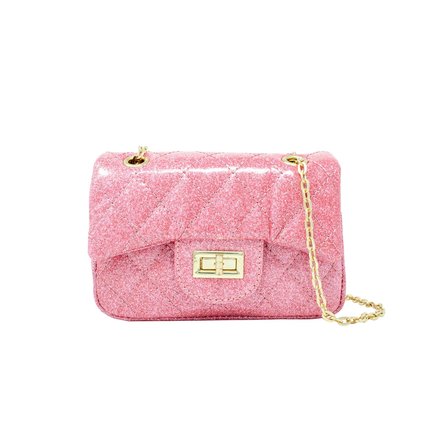 Classic Quilted Sparkle Mini Bag: Hot Pink