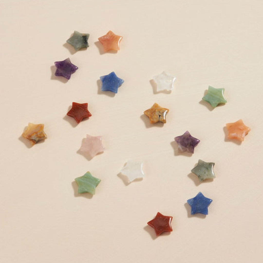 Assorted Carved Crystal Stars - 36 pcs ⭐