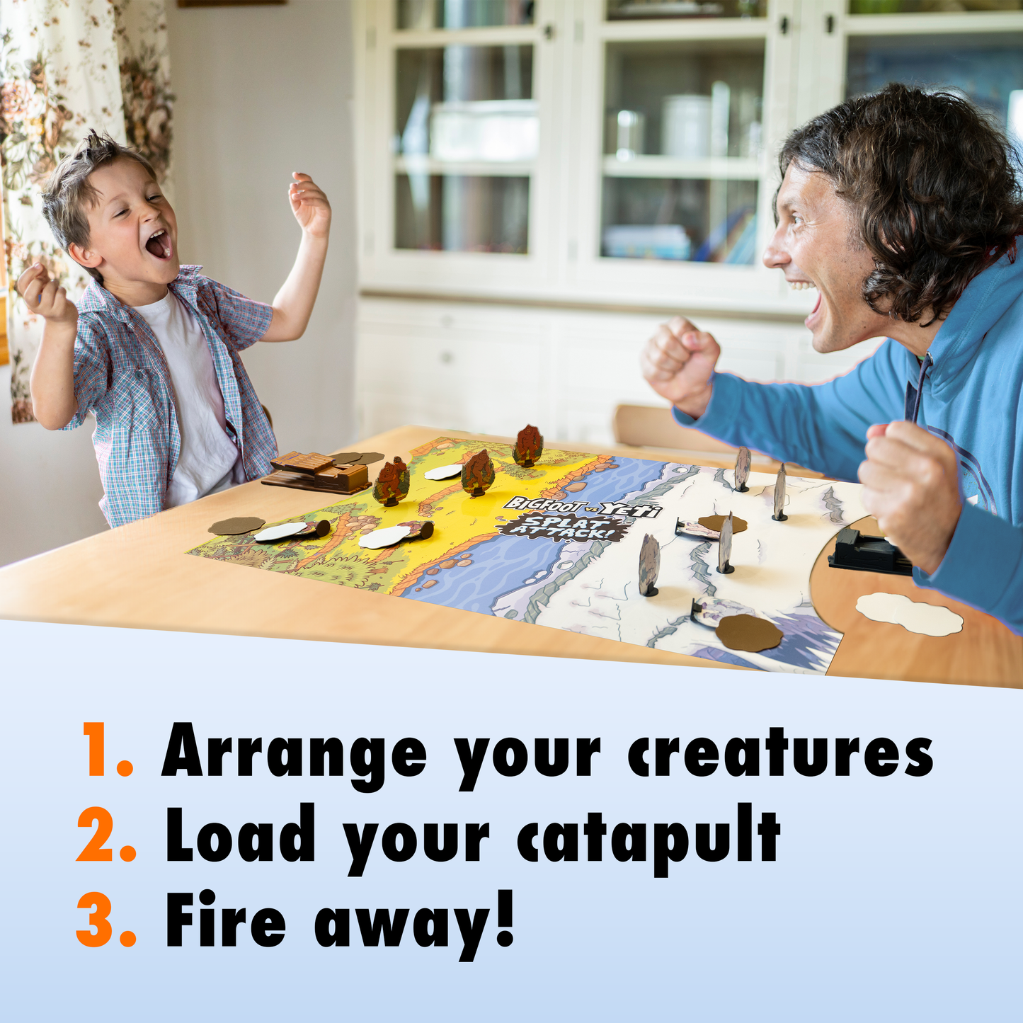 Bigfoot vs. Yeti: Splat Attack! Launching Action Board Game
