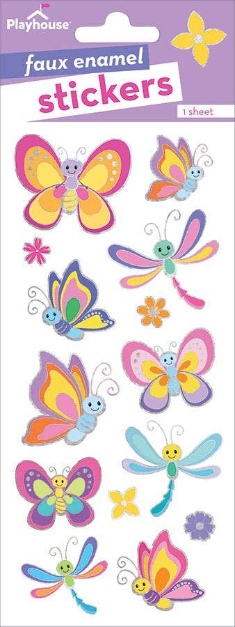 Butterflies and Dragonflies Enamel Sticker