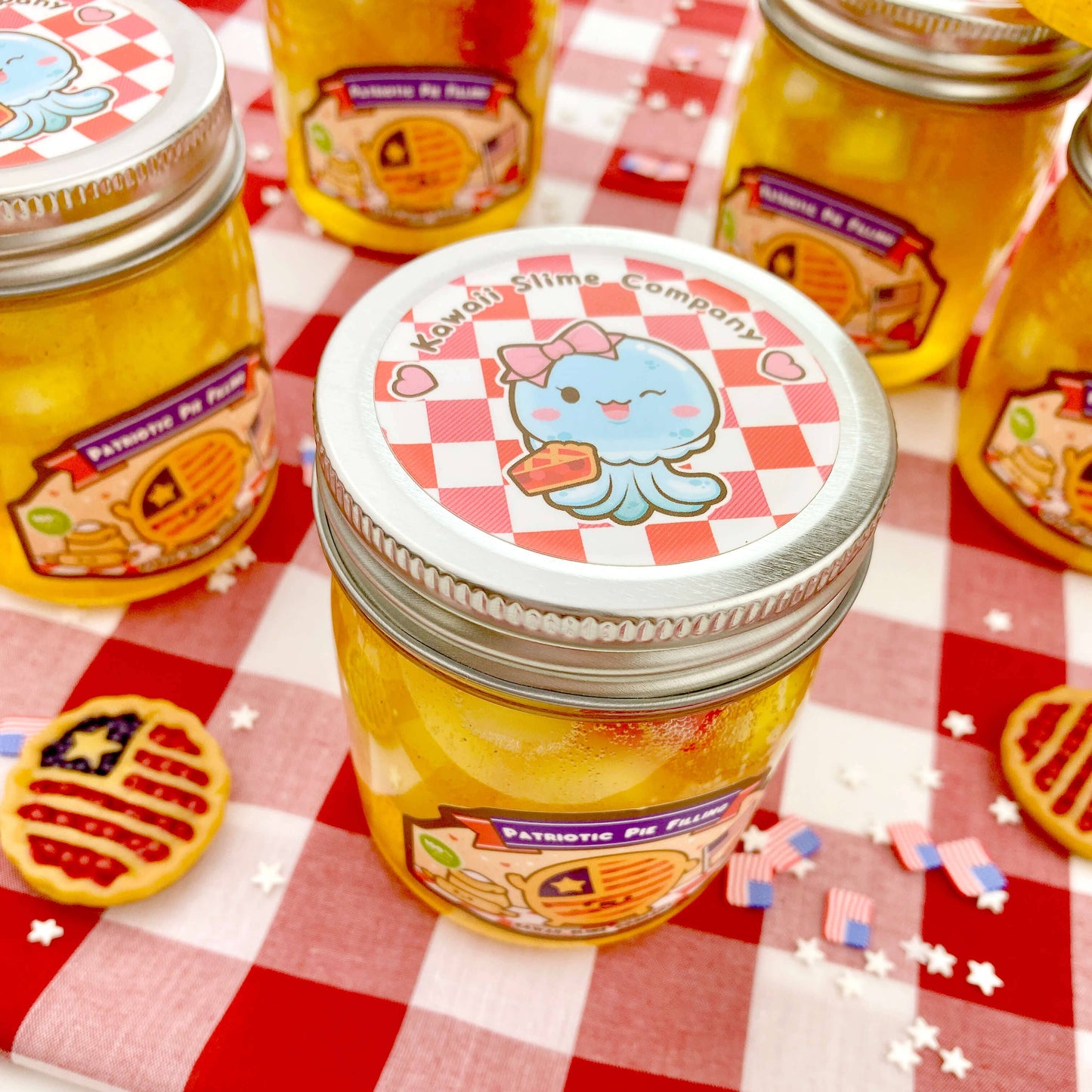 Patriotic Pie Filling Jelly Cube Slime (5pcs/case)