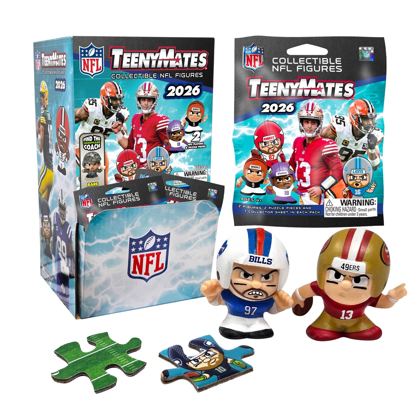 NFL TeenyMates Gravity Feed Display 2026 – 32ct Blind Bag