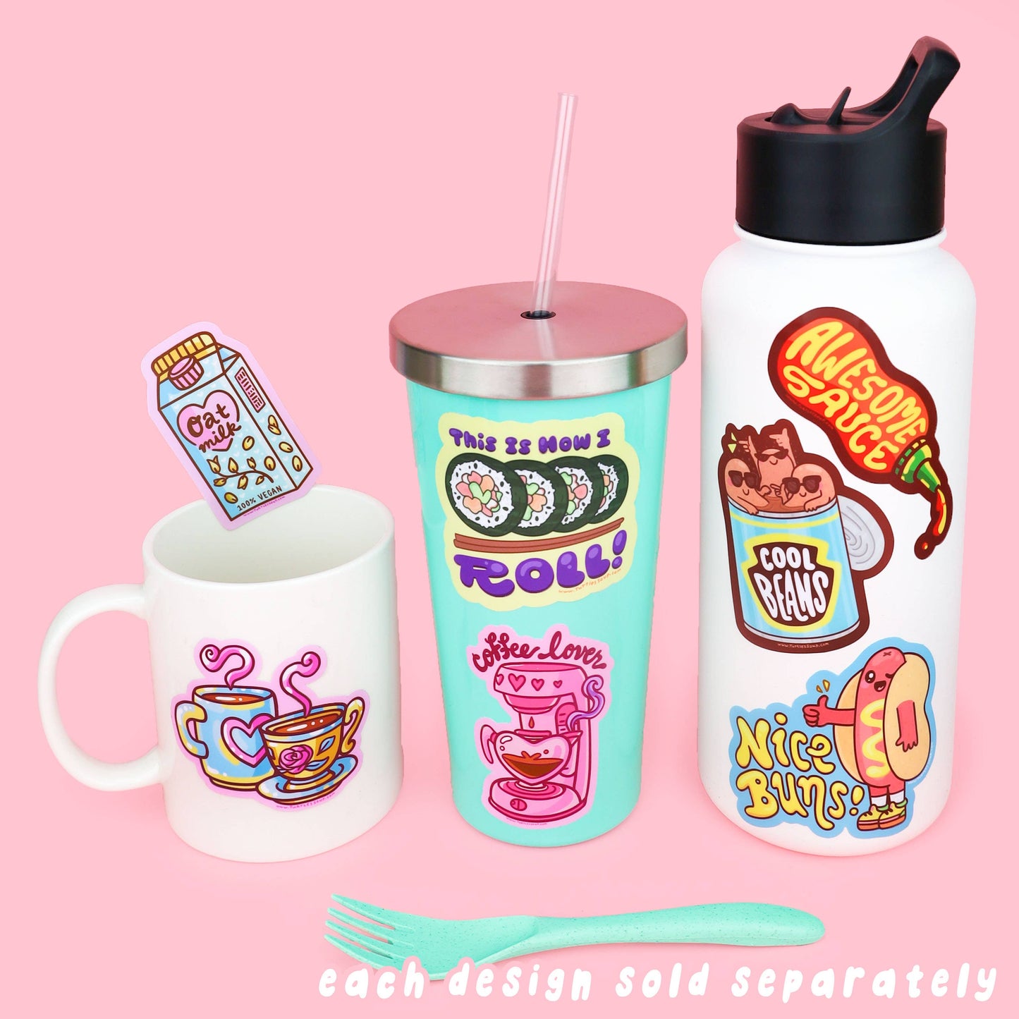 Waffle Heart Breakfast Foods Funny Vinyl Sticker