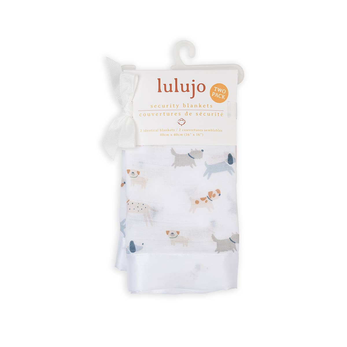 2-Pack Cotton Security Blankets 16" x 16" –  Puppy Dog