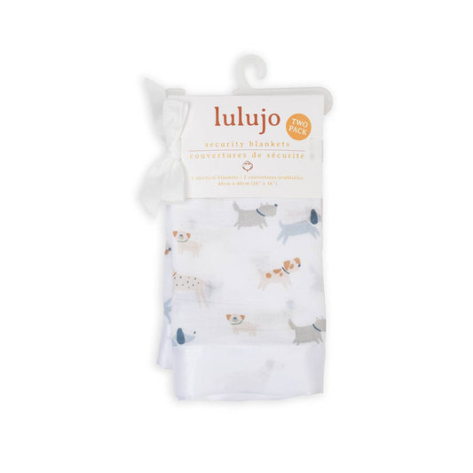 2-Pack Cotton Security Blankets 16" x 16" –  Puppy Dog