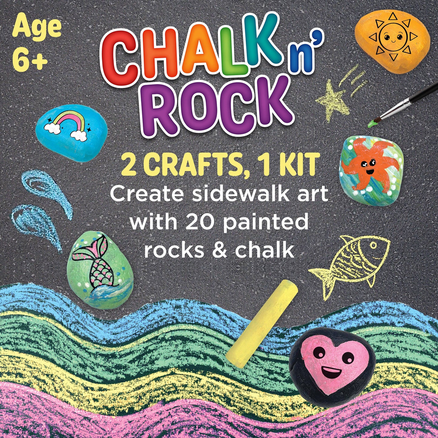 Chalk and Rock Bucket Group Activity Craft Kit for Kids