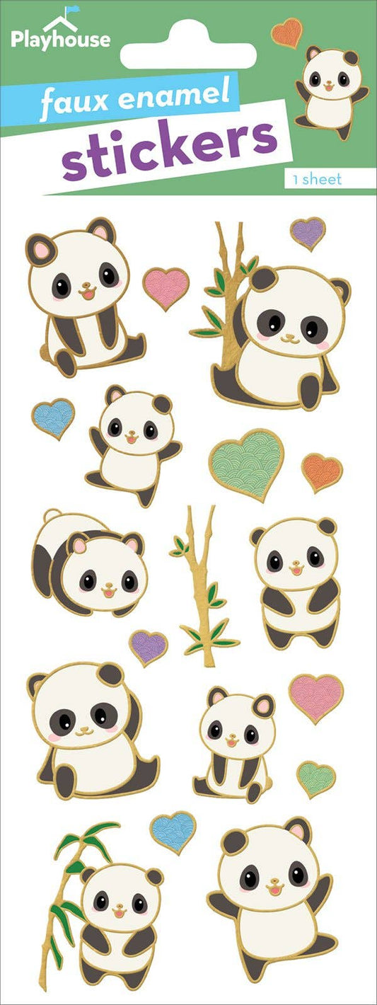 Pandas Enamel Sticker