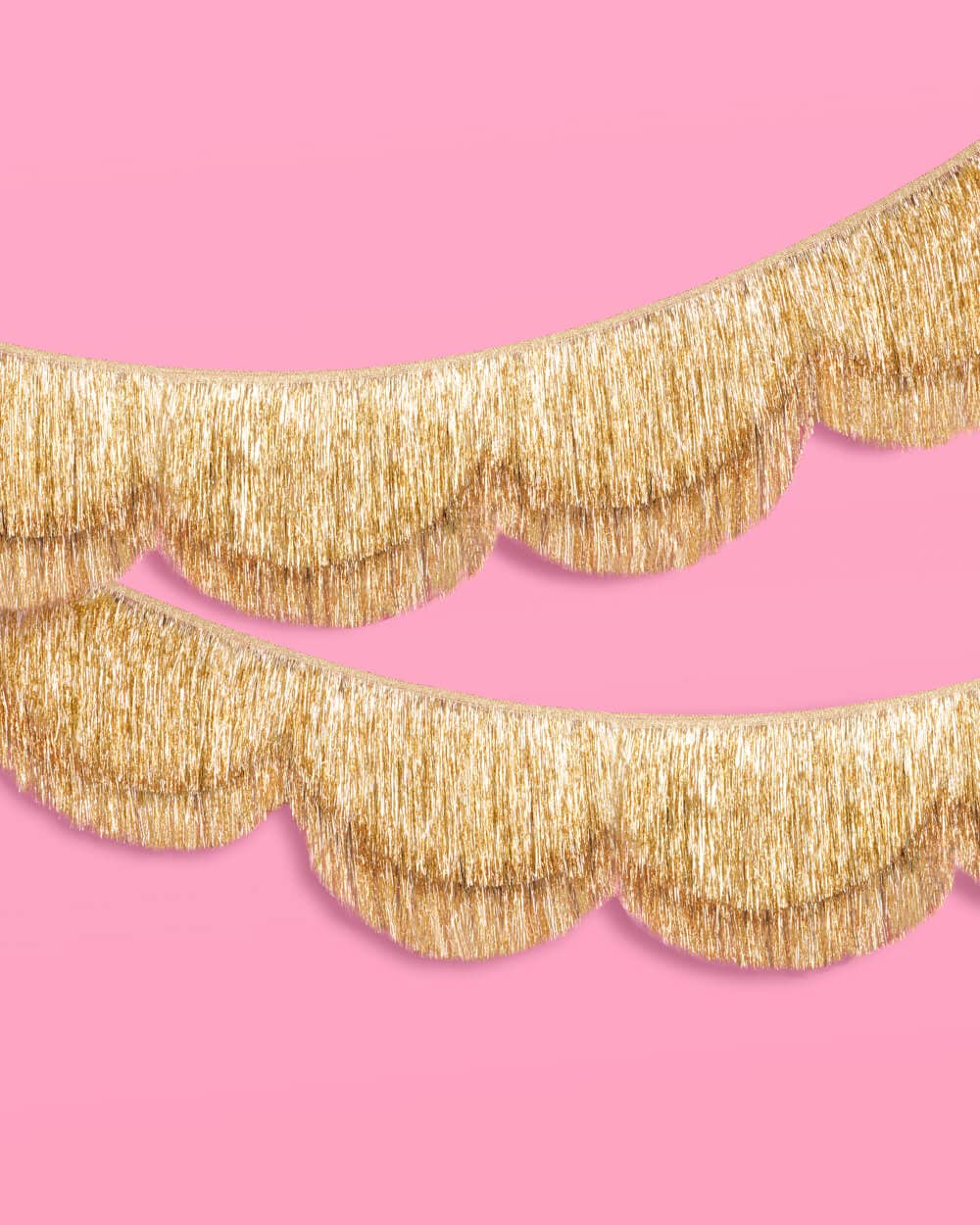 Stay Golden Fringe - scalloped banner, Tinsel, Golden birthday