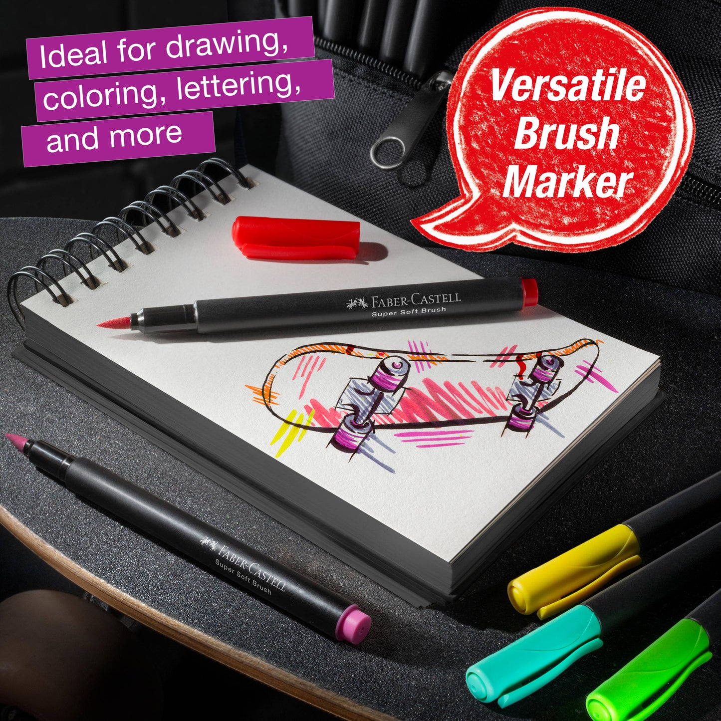Black Edition Felt Tip Brush Pen Markers  20 Ct Box