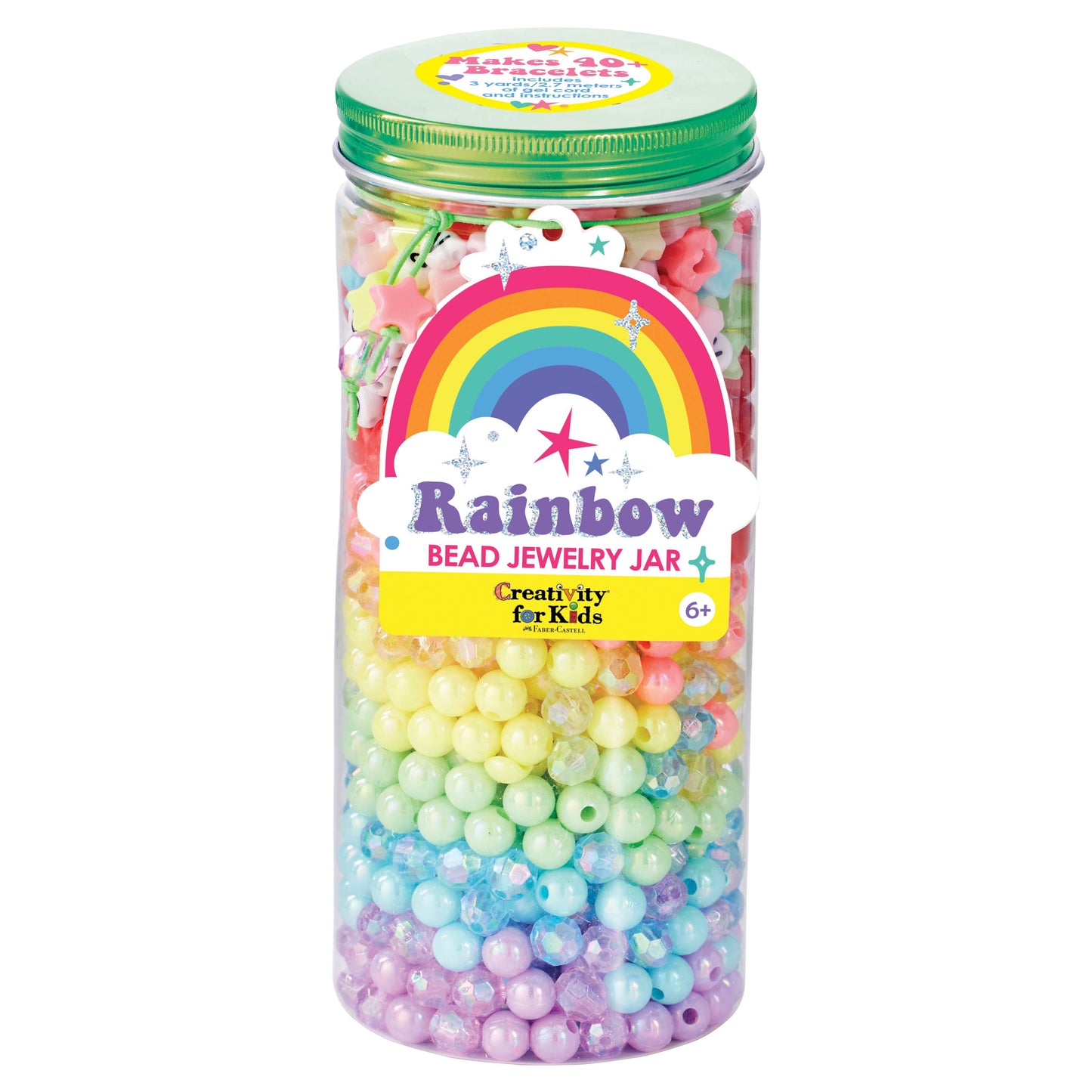 Bead Jewelry Jar Rainbow - DIY Bracelet Craft Kit for Kids