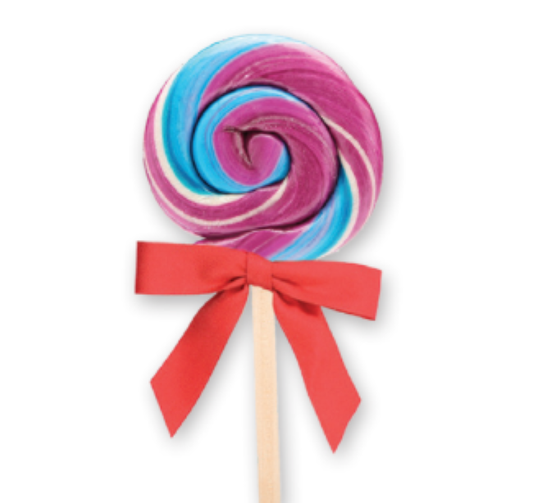 Handmade Lollipop w/ Bow - Tie Dye Cotton Candy - 2 oz