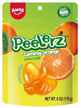 Amos Gummy Peelerz Orange 6oz, 12ct