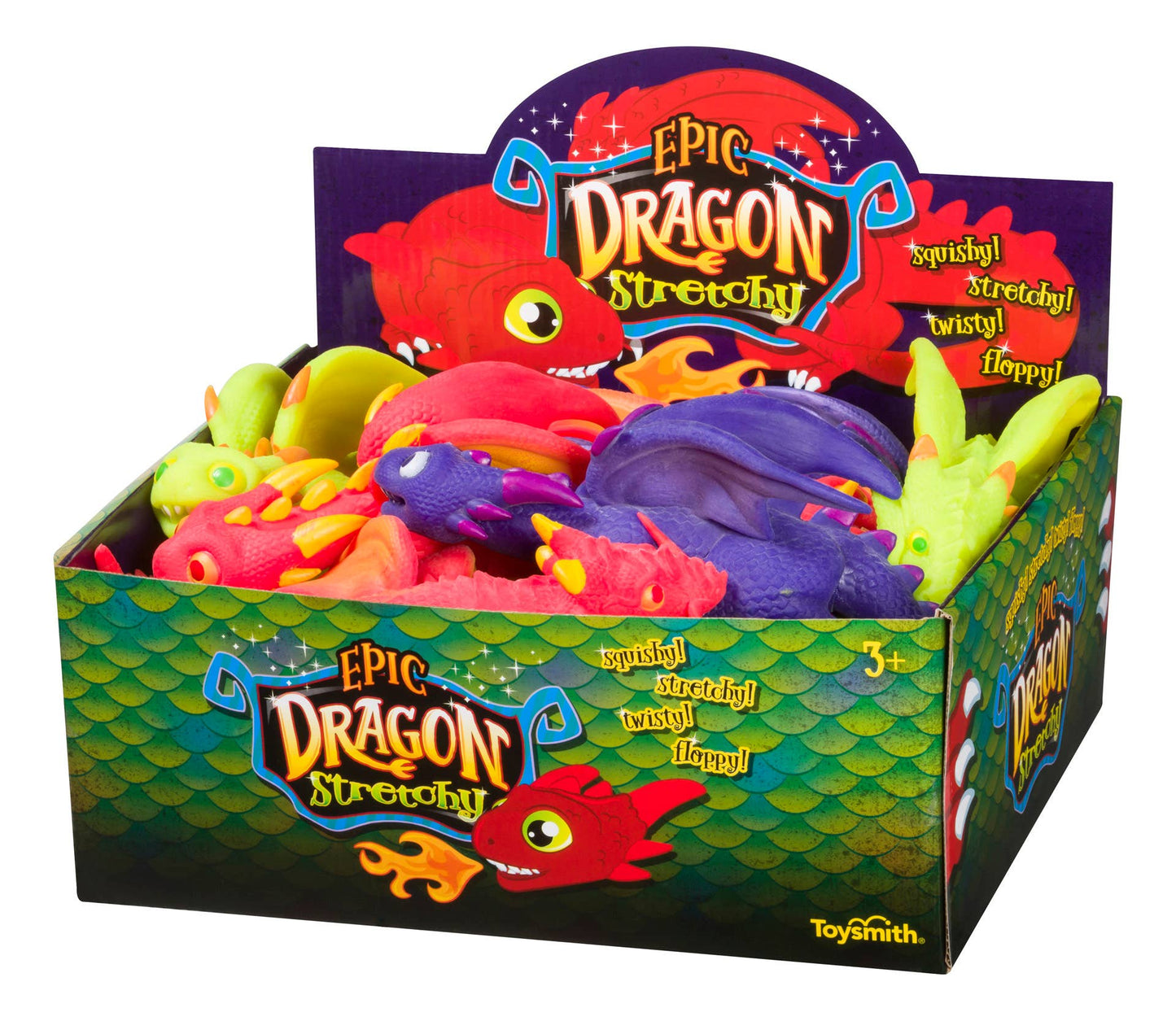 10" Dragon Stretchy, Assorted Colors, Tactile Fun