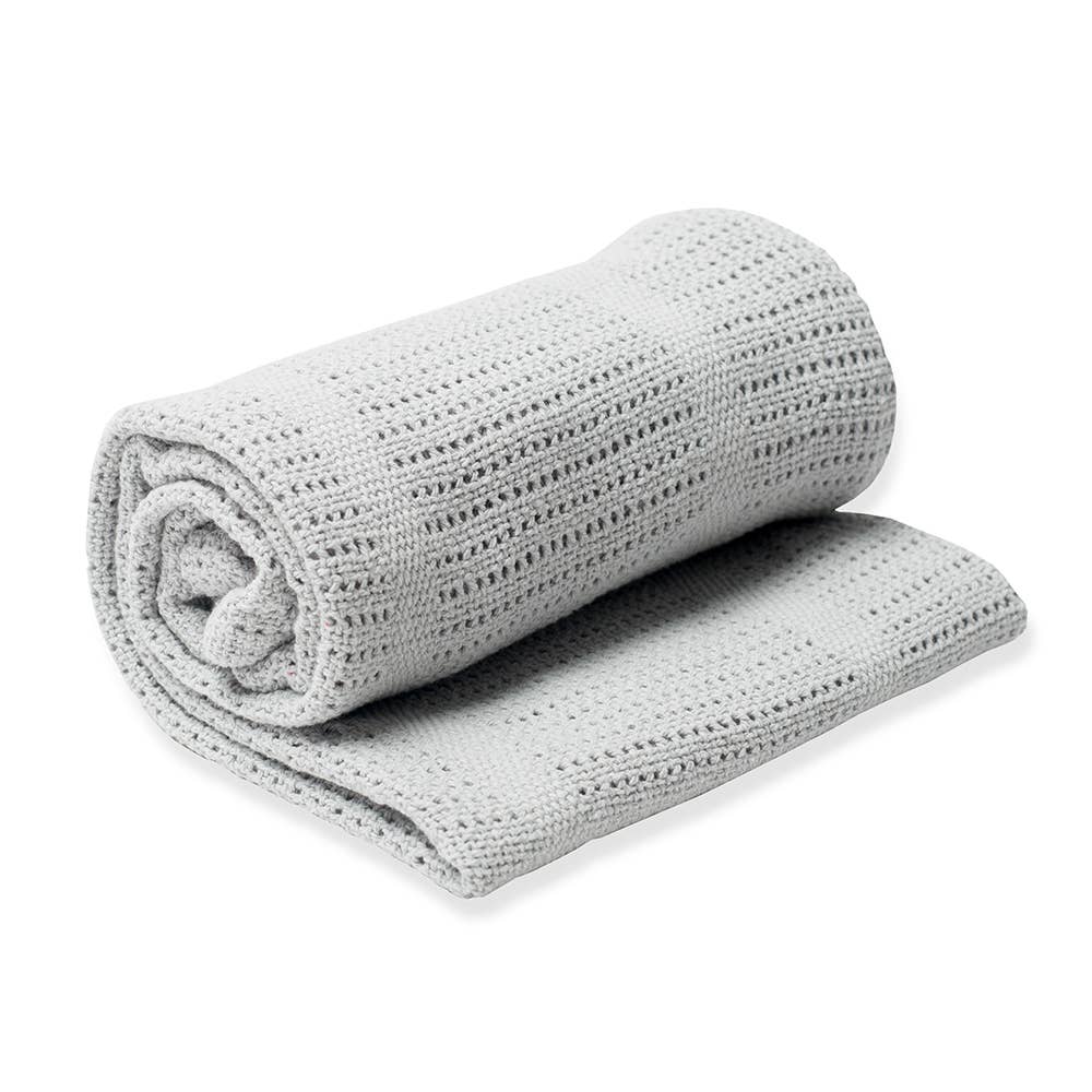 Cellular Baby Blanket – Grey - 100% Cotton (40" x 30")