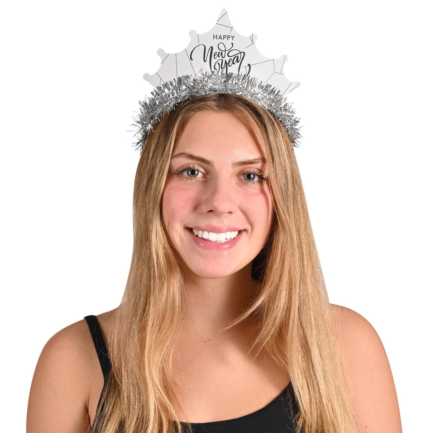 White New Year Silver Tiara, One Size Fits Most