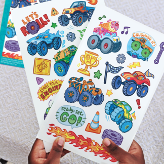 Tattoo Palooza: Temporary Tattoos - Monster Trucks (3 Sheet