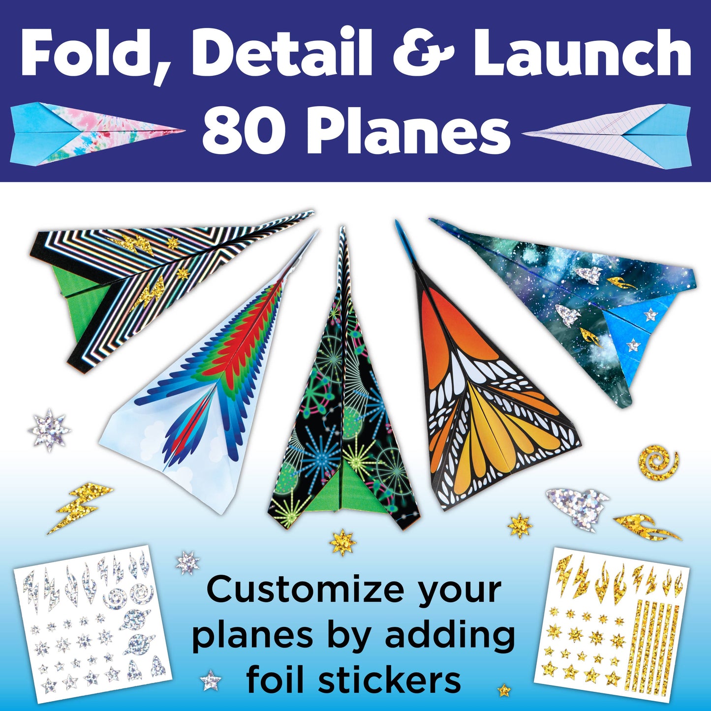 Stunt Squadron Paper Airplane Craft Kit for Kids