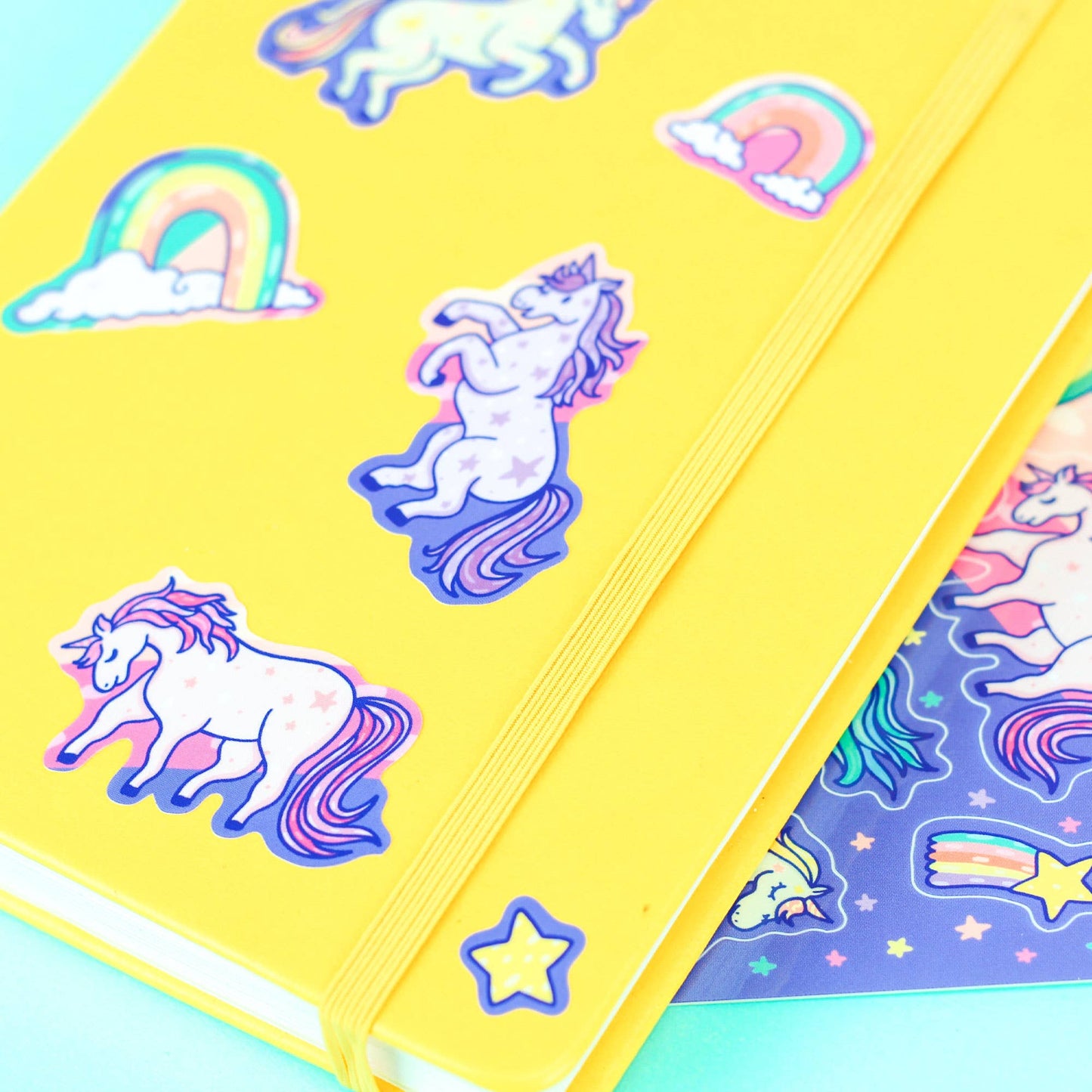 Magical Unicorns Rainbow Colorful Vinyl Sticker Sheet
