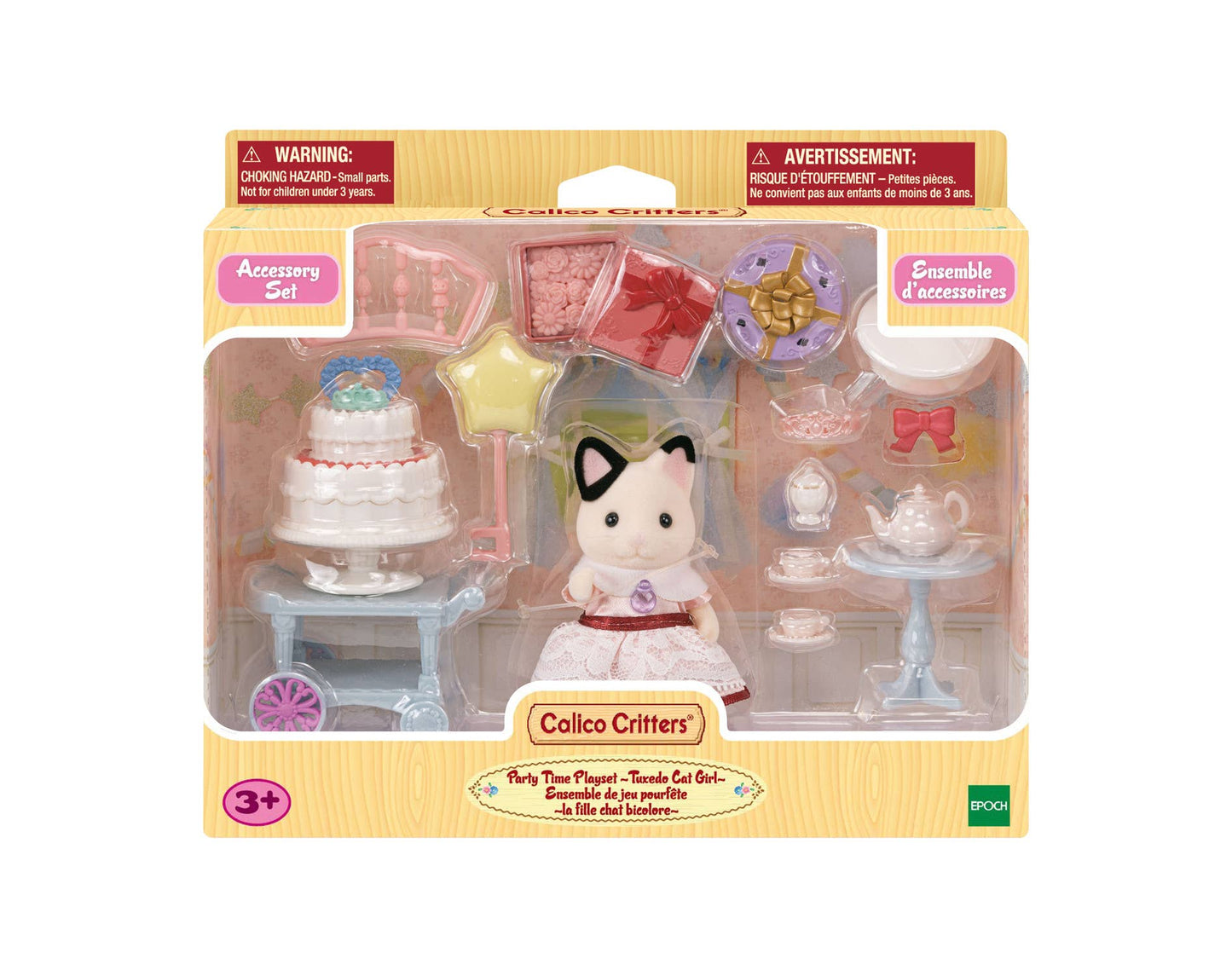 Calico Critters Tuxedo Cat Girl's Party Time Playset