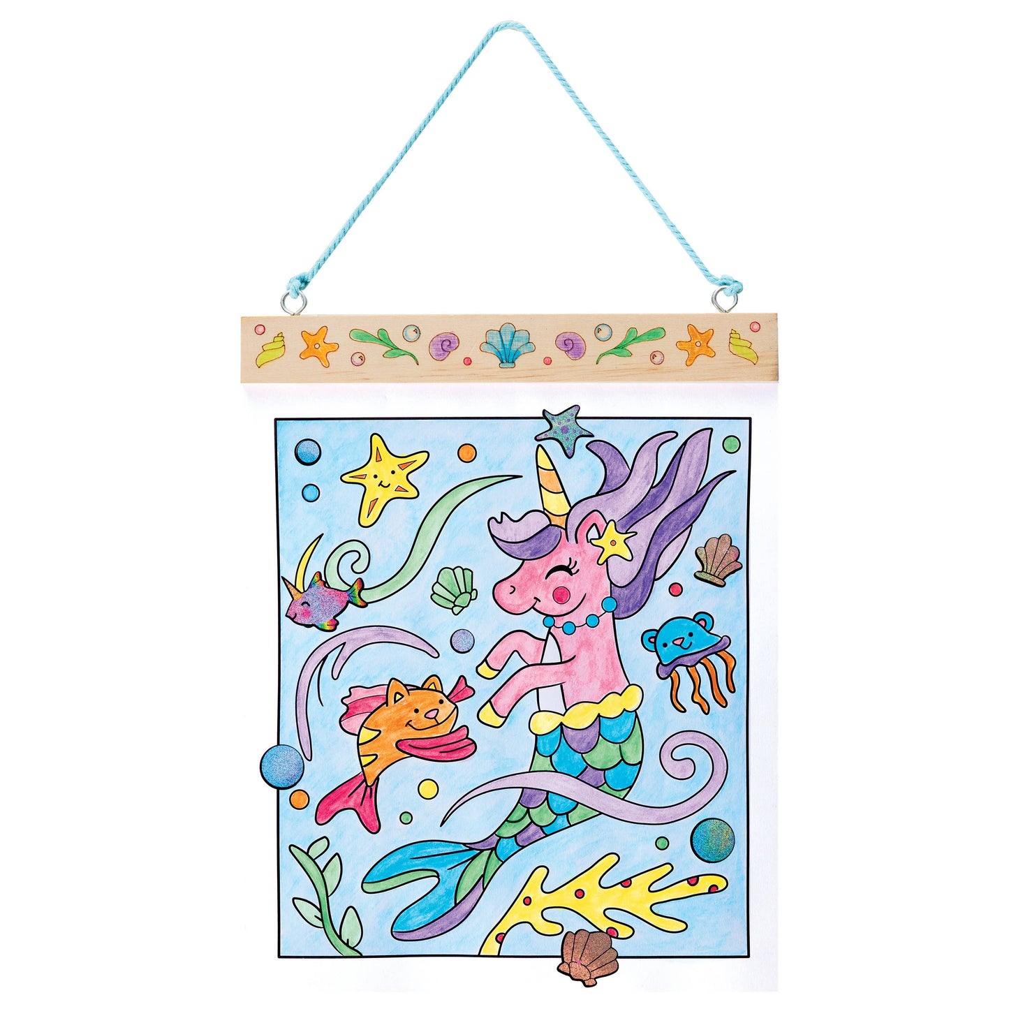 Paint by Numbers Mermaid Pets Hanging Wall Art Kit for Kids