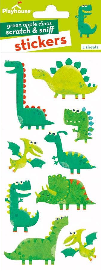 Green Apple Dinosaurs Scratch & Sniff Sticker