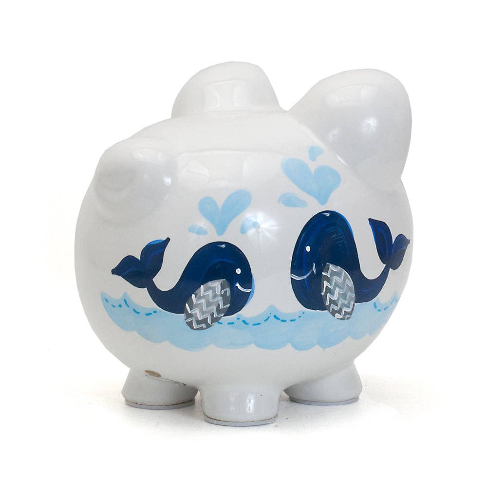 Blue Whale Handpainted Piggy Bank