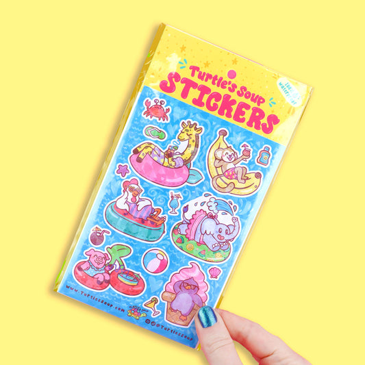 Beach Party Summer Pool Float Vinyl Sticker Sheet