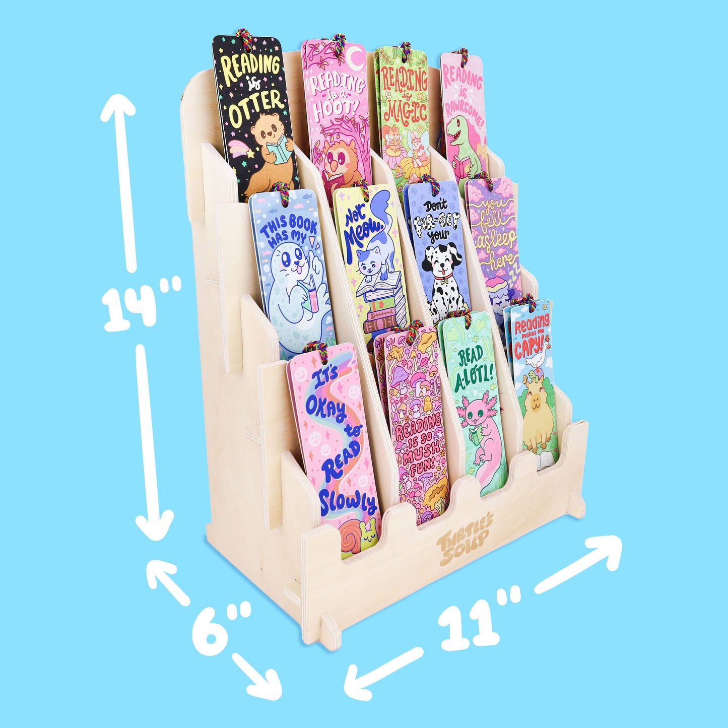 12 Pocket Bookmark and Small Goods Wooden Retail Display