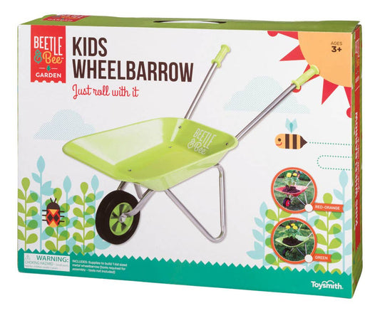 Beetle & Bee Kid Sized Wheelbarrow, Assorted (Red & Green)