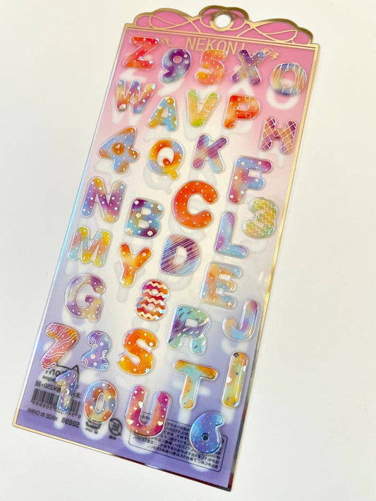 Letters & Numbers Gel Stickers