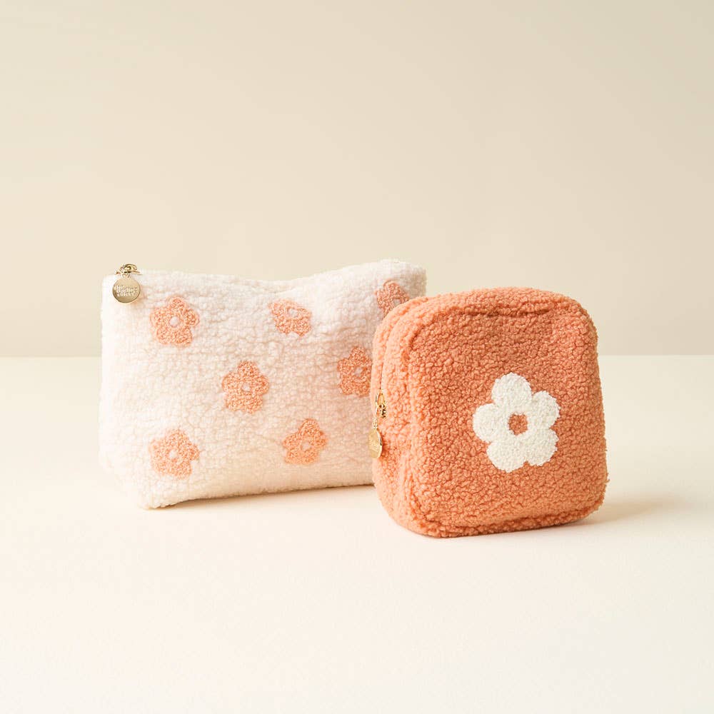 Teddy Pouch-Flower Peach