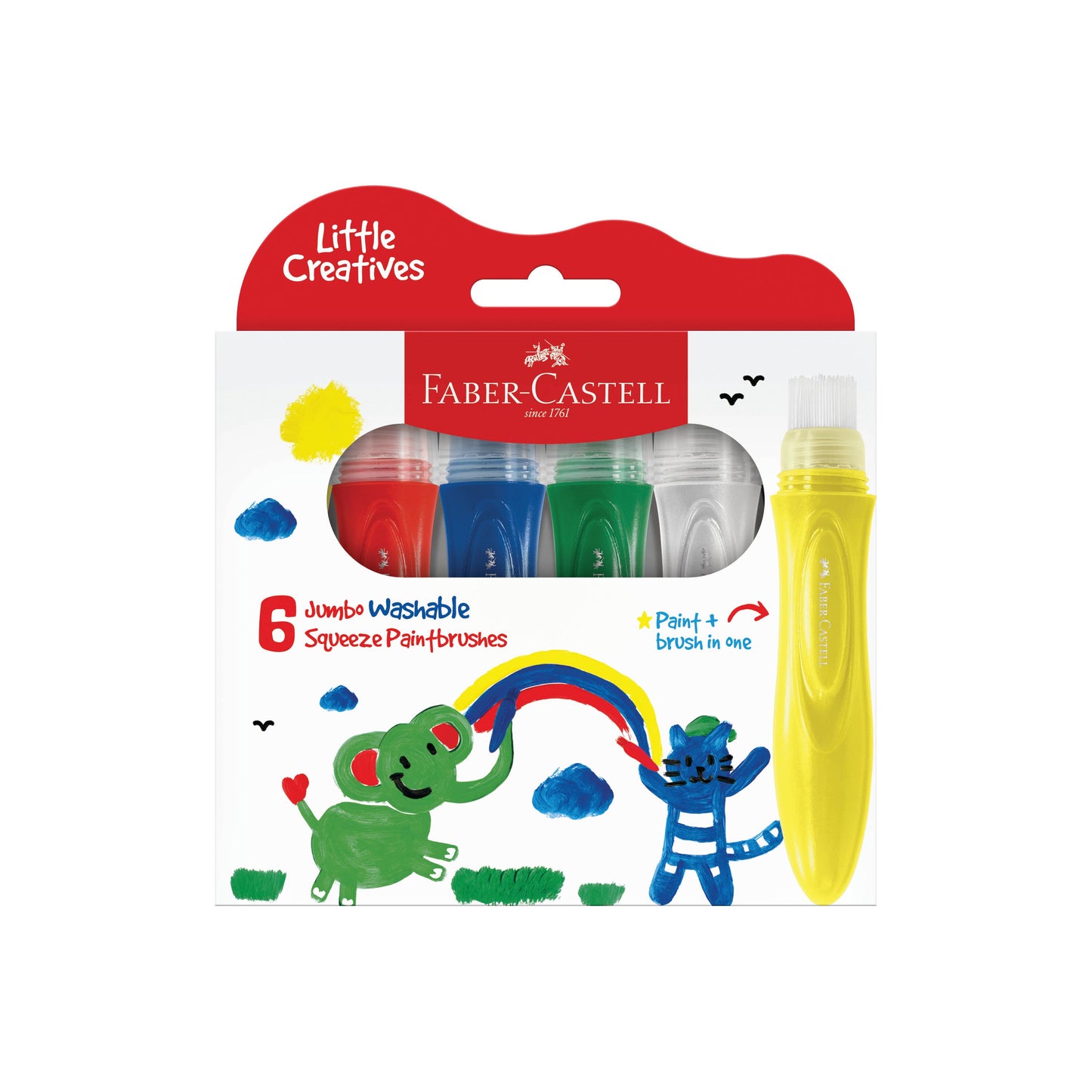 Little Creatives Jumbo Squeezing Paintbrush 6 Ct