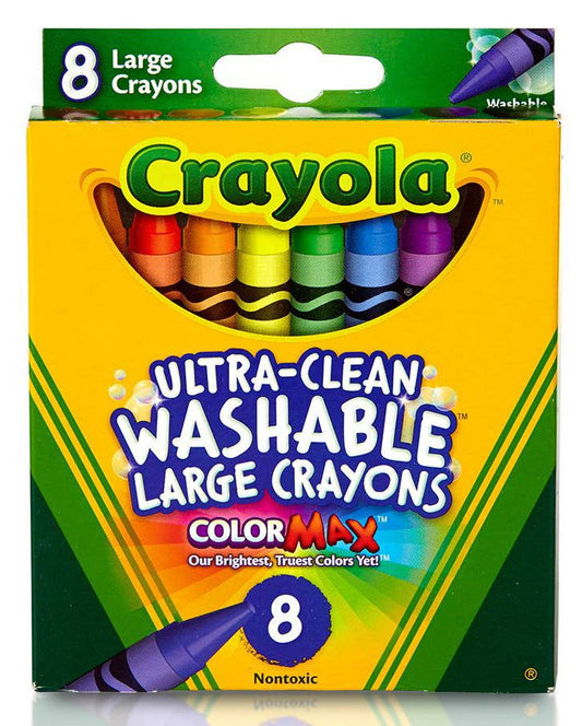 8 Count Large Washable Crayola Crayons