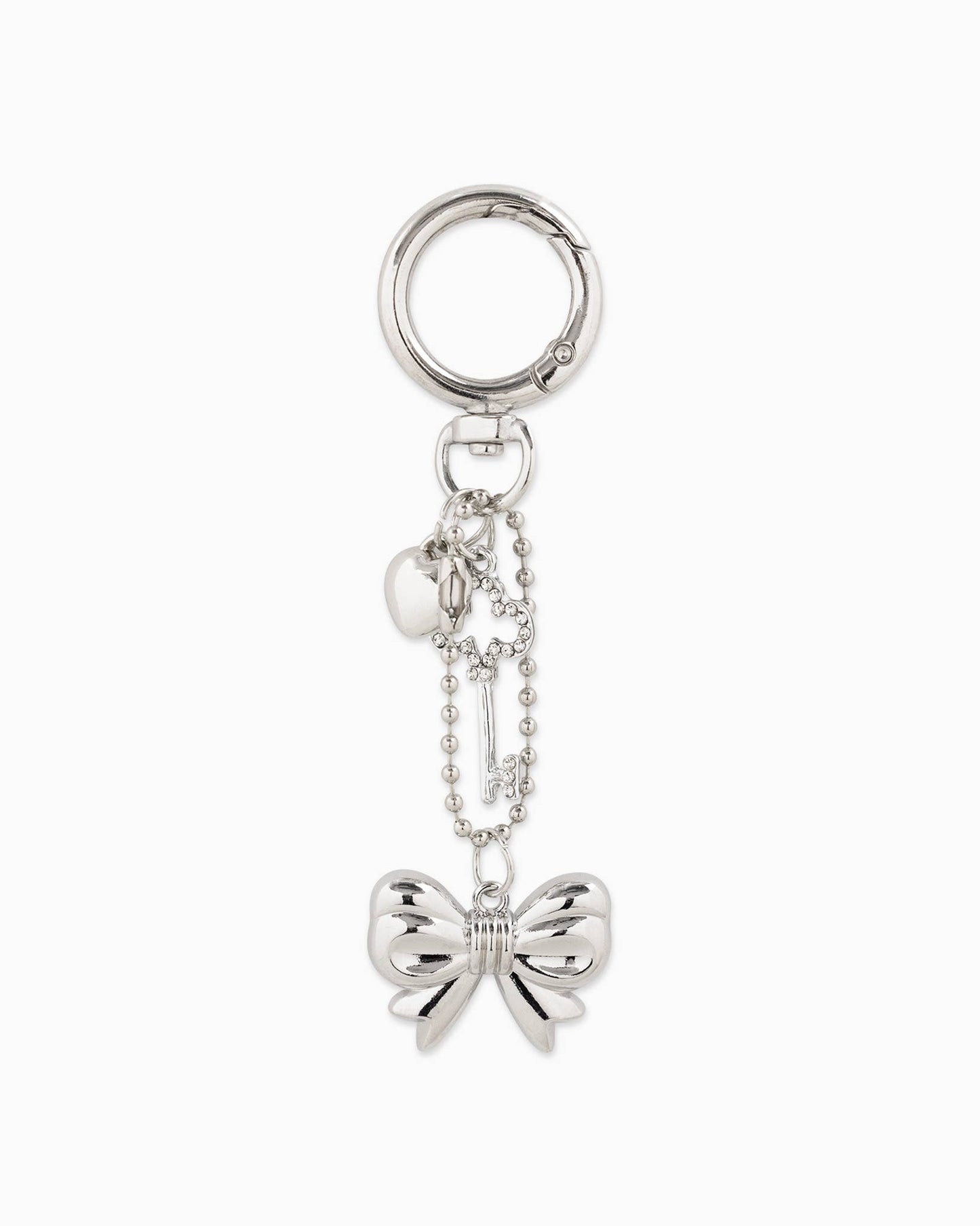 Bow, Puffy Heart, Clover Key Bag Charm Keychain