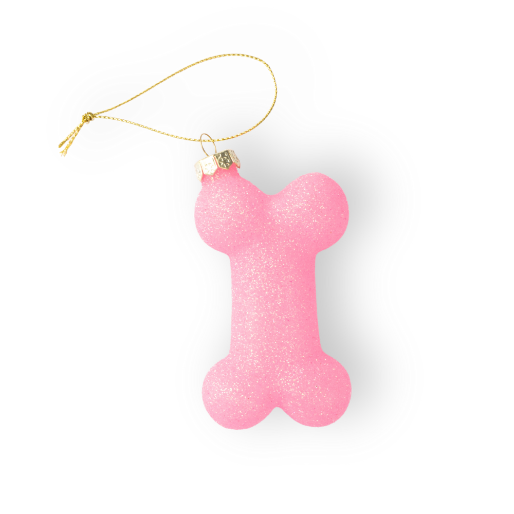 Pink Glittery Dog Bone