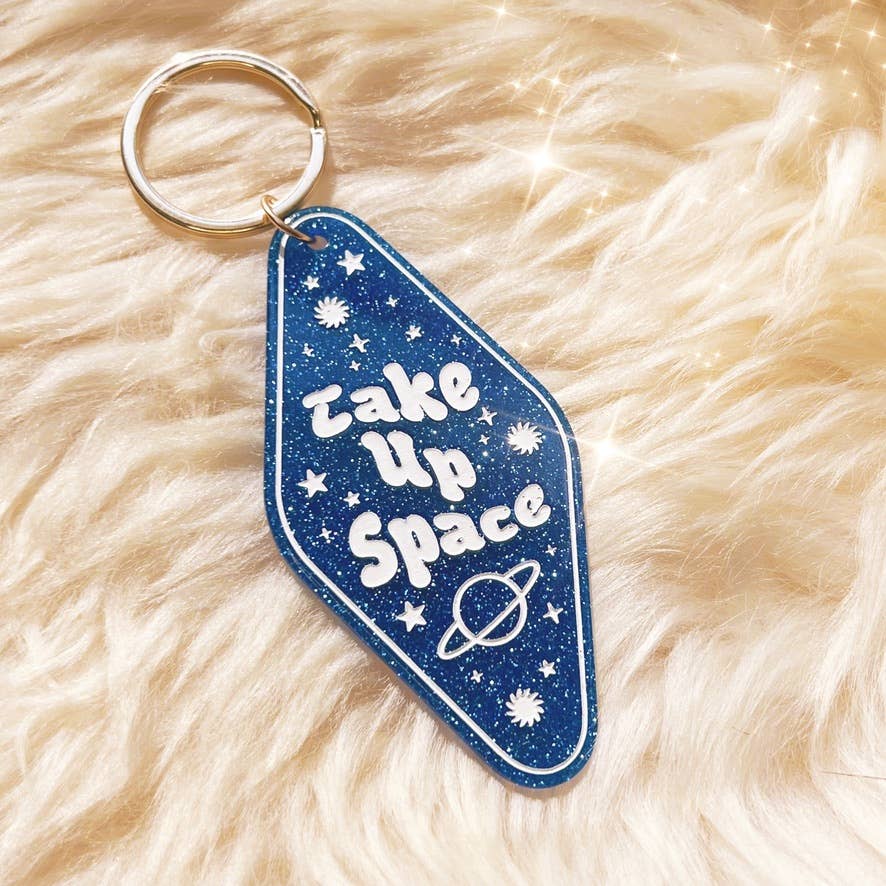 Positive Affirmation Glitter Motel Keychain Stocking Stuffer