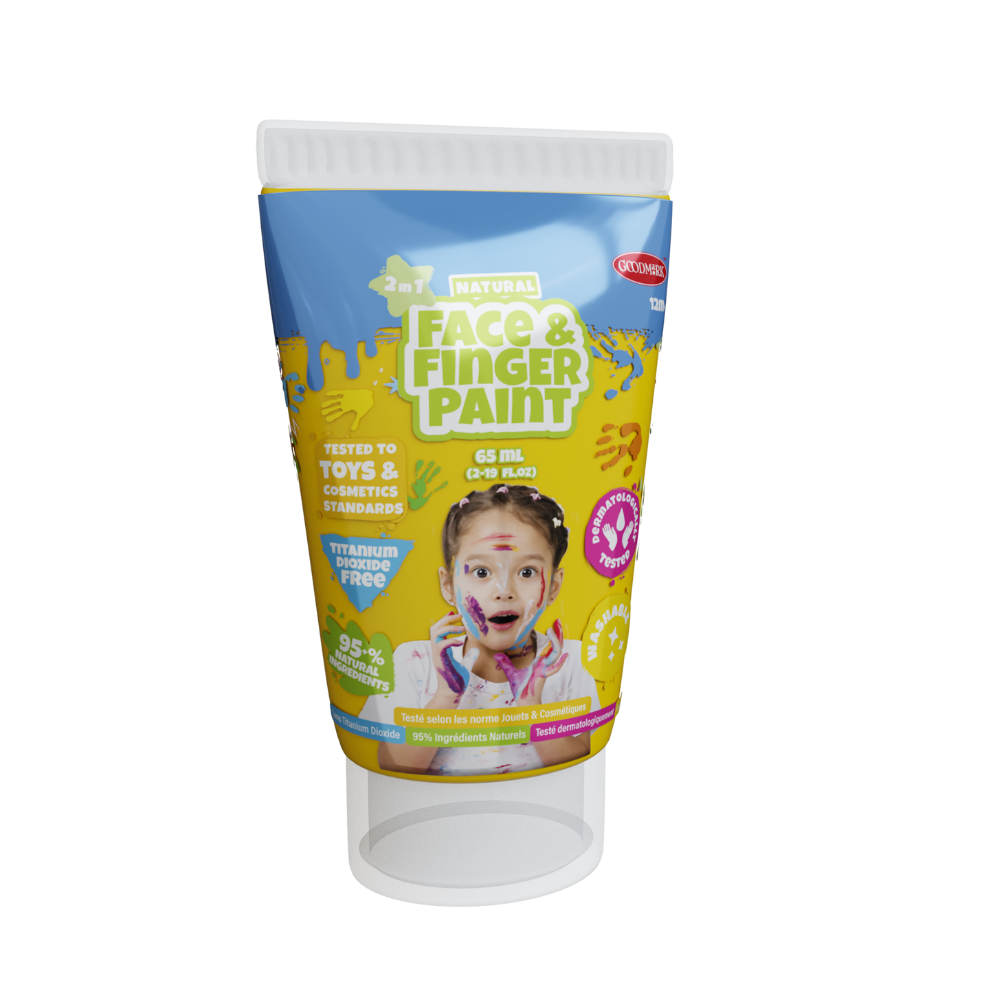 2.3oz Natural Face and Finger Paints - 6pcs